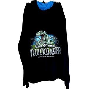 Universal Orlando Jurassic World Velocicoaster Hoodie Adult Mens Small Black